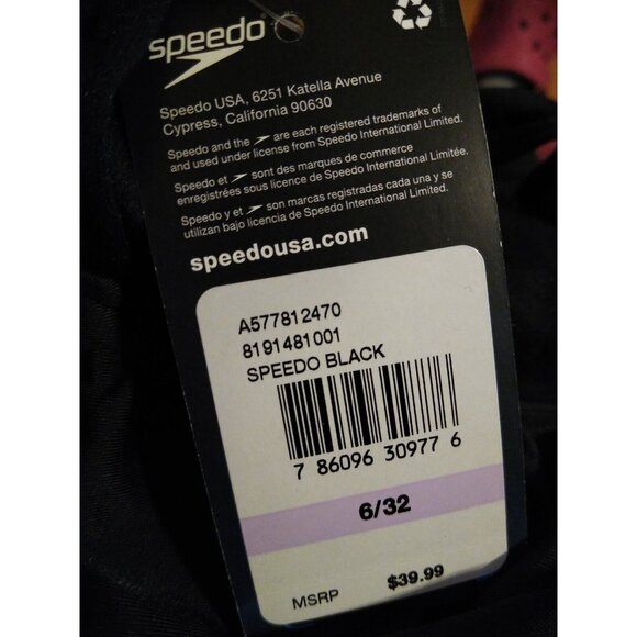 Speedo Womens Black Pro LT Stretch Scoop-Neck One-Piece Swimsuit Size 6 / 32 NWT - Picture 4 of 6